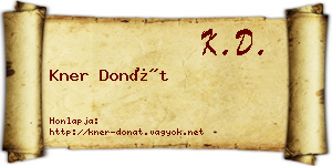 Kner Donát névjegykártya