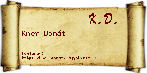 Kner Donát névjegykártya